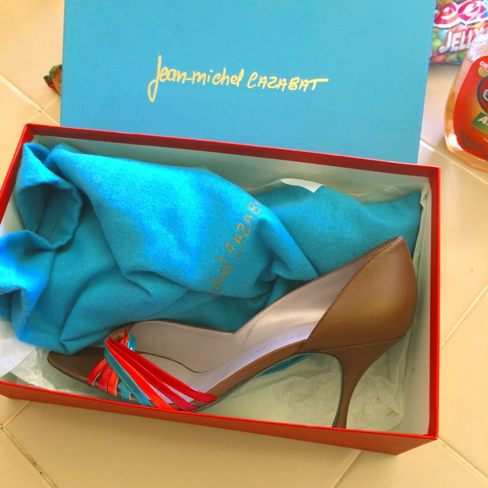 Jean-Michel Cazabat women's size 38 eu "Nappa Chocolate" pumps sandals